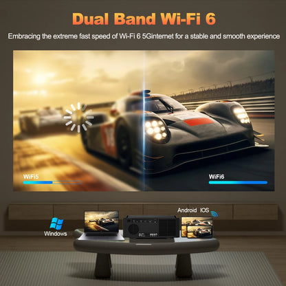 DESS projecteur Full HD 4K 1080P 2500NASI double bande Wifi 6 BT5.2 projecteur Portable bureau maison Android cinéma projecteur intelligent 3D