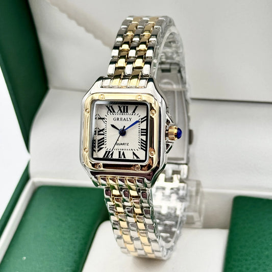 montre lumière or acier inoxydable  montres à Quartz