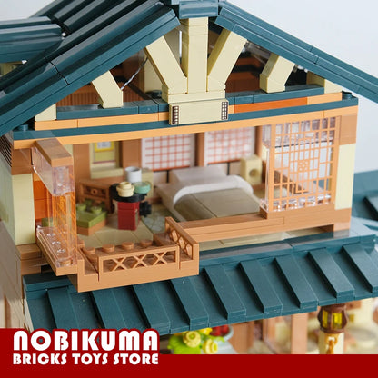 Décennie s de construction de cabane en rondins de style japonais, jouets de ville, maison de source chaude, briques MOC, scène d'anime, modèle PRModel, cadeaux d'anniversaire pour adultes et enfants