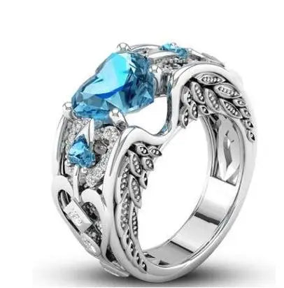 Bague multicolore en argent regardé 925 avec cœur d'amour, bijoux de mariage, cadeau pour mère, classique, authentique, 5 documents