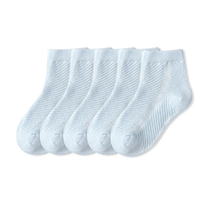5 paires/lot enfants chaussettes garçon fille coton mode respirant maille chaussettes printemps été haute qualité 1-12 ans enfants cadeaux d'anniversaire