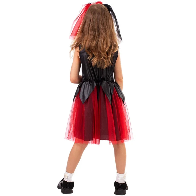 Robes de Cosplay effrayantes pour femmes, robes de soirée Vintage sans manches, crâne de sorcière, jour des morts, Halloween #   1 #   W.