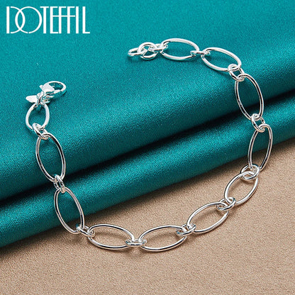 DOTEFFIL-Bracelet simple en argent regardé 925 pour femme,