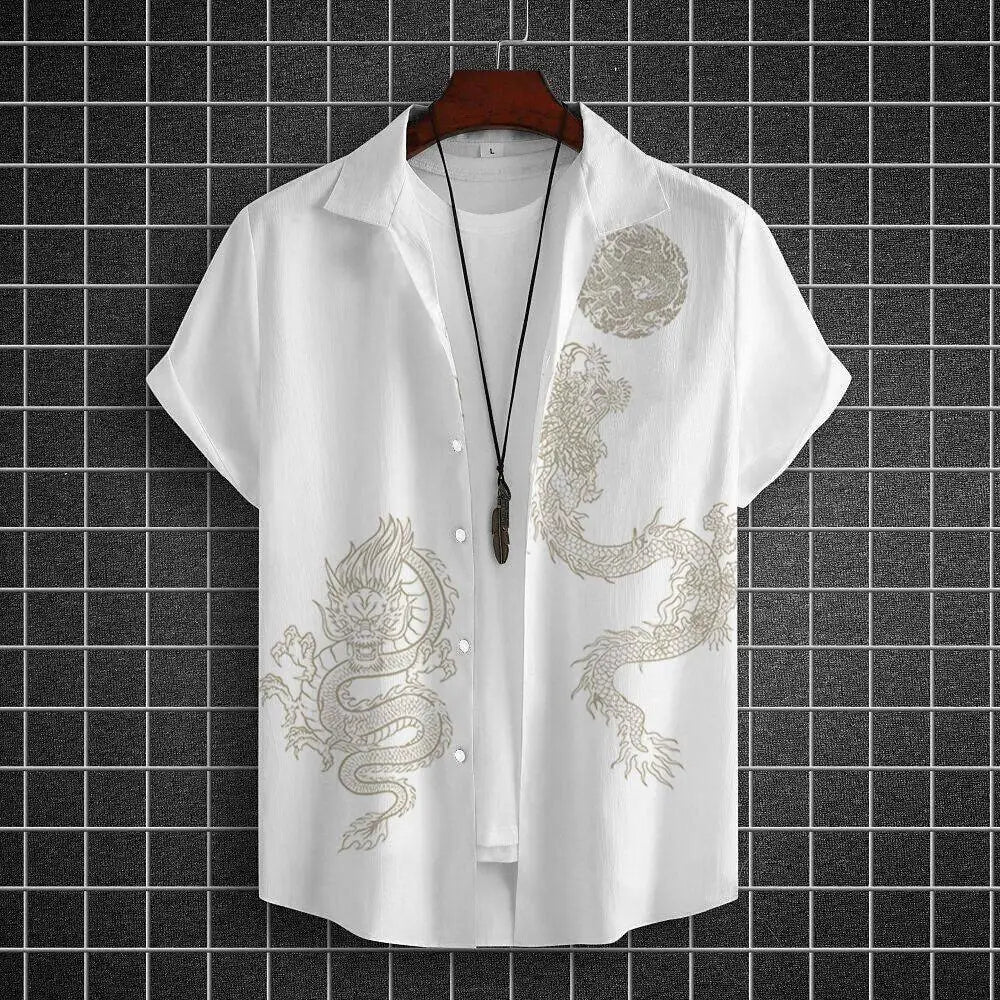 Chemises à manches courtes pour hommes, vêtements graphiques Y-Dragon, chemises 3D, streetwear décontracté, mode, été, déclin, chemisier masculin, 2024