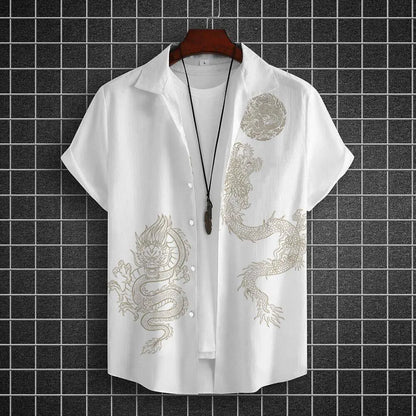 Chemises à manches courtes pour hommes, vêtements graphiques Y-Dragon, chemises 3D, streetwear décontracté, mode, été, déclin, chemisier masculin, 2024