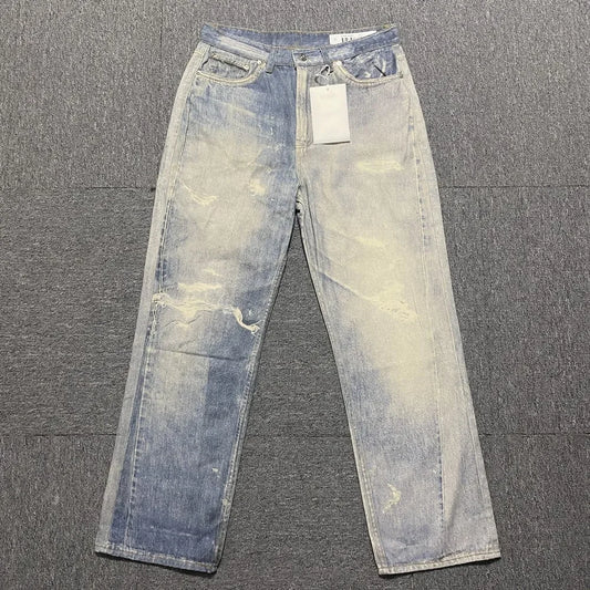 Notre héritage – jean imprimé bleu de qualité supérieure pour hommes, pantalon ample délavé, vêtements Y2k, pantalon en Denim décontracté