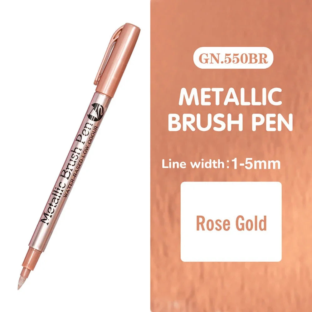 Stylos marqueurs métalliques 12 couleurs,