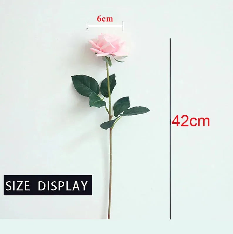 7 pièces vraie touche Rose branche tige Latex Rose main sensation feutre Simulation décorative artificielle Silicone Rose fleurs maison mariage