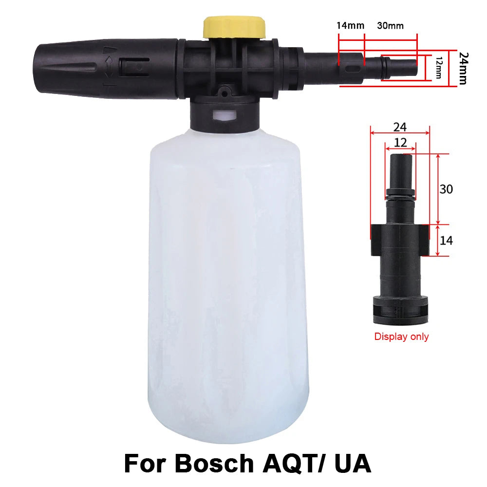 Lance à mousse de neige de 750ML pour nettoyeurs à pression de voiture KARCHER/BOSCH AQT/LAVOR, générateur de mousse de savon avec buse de pulvérisation réglable