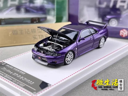 Stock 1:64 GTR R33 400R Skyline R32 R35 modèle de voiture moulée sous pression en alliage, jouet pour adolescents, à collectionner, cadeau d'anniversaire pour enfants.
