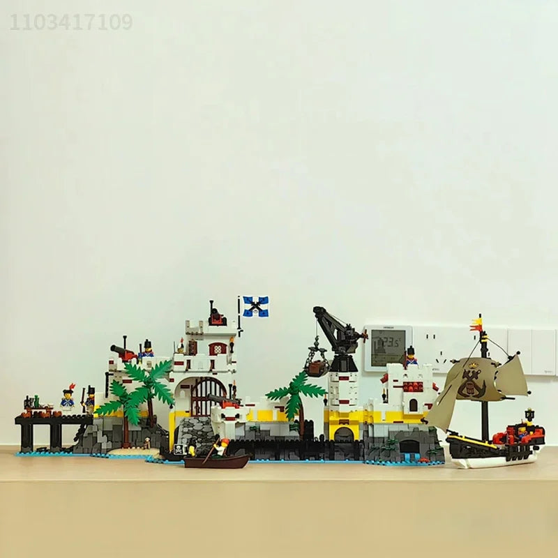 Décennie s de construction modulaires de la série Pirates médiévaux, briques de bricolage, réfrigérant Eldorado, baie de Barracuda, cadeaux jouets, 7,5, 2509 pièces, 10320