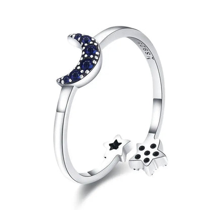 WOSTU-Bagues ajustables en argent regardé 925 pour femme, bijoux originaux empilables, taille ouverte