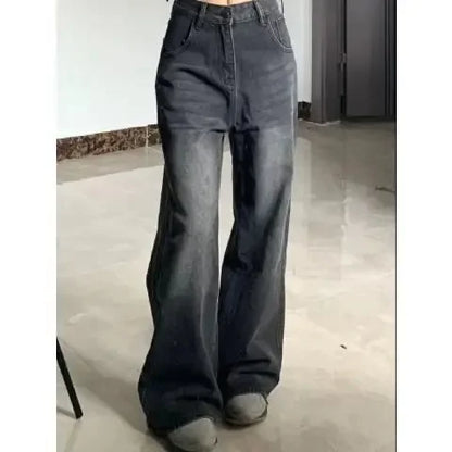 Jean ample à jambes larges pour femme pour l'été 2024 – Pantalon amincissant et taille haute de style vintage
