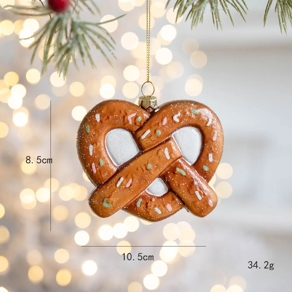 Décor de noël créatif bonhomme en pain d'épice Biscuit crème glacée pendentif arbre de noël père noël ornement suspendu joyeux noël 2025
