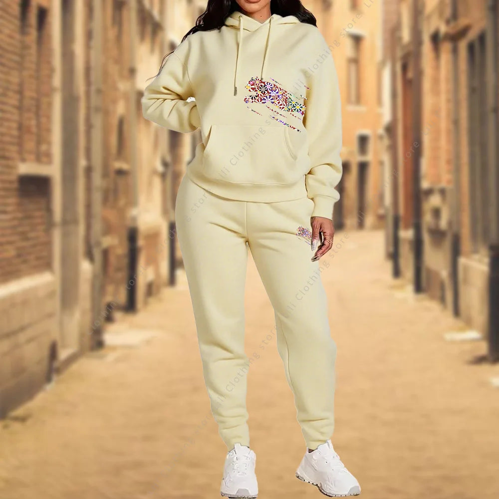 Femmes survêtement esthétique vêtements de créateurs automne hiver haute qualité sweats à capuche pantalons de survêtement vêtements de sport femme pantalons ensembles