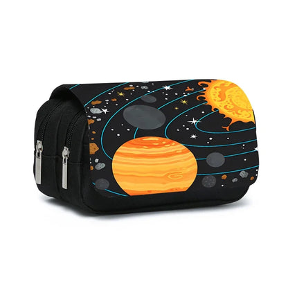 Cosmic Planet – étui à stylos à rabat Double couche pour garçons et filles, meilleurs cadeaux, fournitures scolaires de dessin animé 3D, sacs à crayons pour enfants