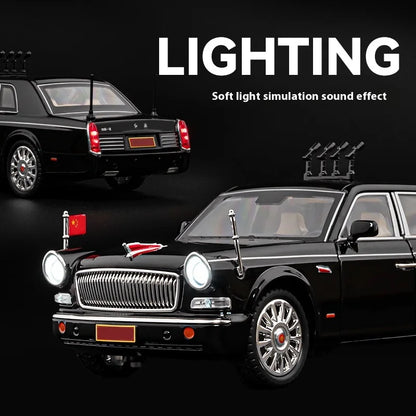 1:24 HONGQI L5 alliage Limousine Luxy voiture moulé sous pression modèle 70th anniversaire défilé voiture recueillir affichage ornement cadeau pour garçons enfant jouet