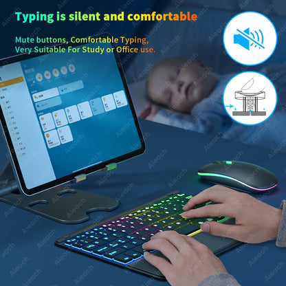 Clavier Android pour tablette rétroéclairée Rechargeable