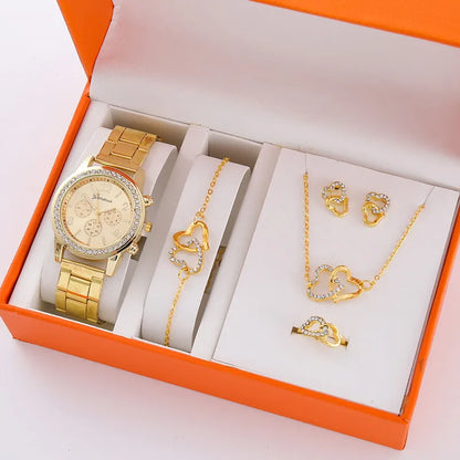 Montres pour femmes 5 pièces strass femmes montre à Quartz
