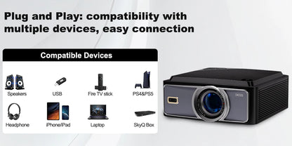 DESS projecteur Full HD 4K 1080P 2500NASI double bande Wifi 6 BT5.2 projecteur Portable bureau maison Android cinéma projecteur intelligent 3D