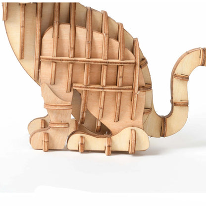 Planche de puzzle en bois 3D pour enfants, jouets d'assemblage de chat, bloc de construction fait à la main, découpé au Laser, modèle de puzzle de Koala de poisson Montessori