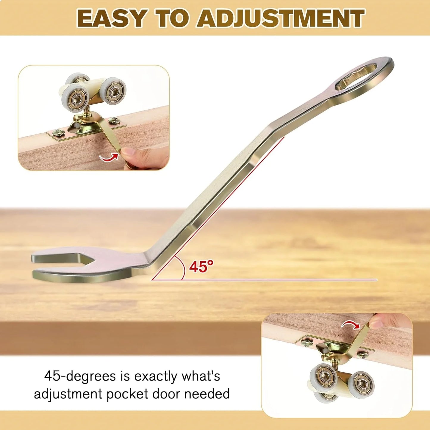 Clés de porte de poche, outil pratique de réparation de porte pivotante, clé ouverte de 3/8 pouces pour porte coulissante de camping-car, porte de poche