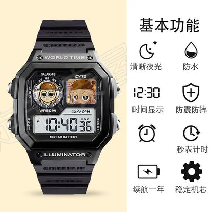 Kawaii Sprunki dessin animé enfants montre Sport montres bracelet en Silicone LED étanche montre numérique pour enfants montre-bracelet électronique