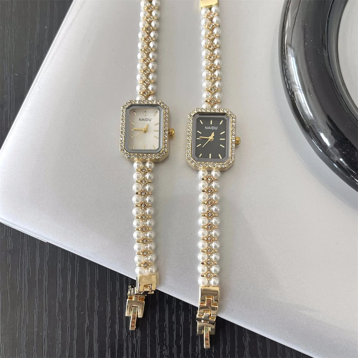 Perle de luxe cloutée Bracelet femmes montre dames cadeau Bracelet montres mode Quartz