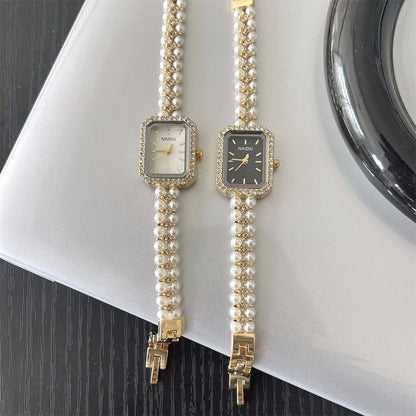 Perle de luxe cloutée Bracelet femmes montre dames cadeau Bracelet montres mode Quartz