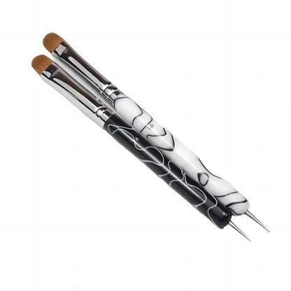 Kolinsky Sable – pinceaux français à double tête, stylo à points pour ongles