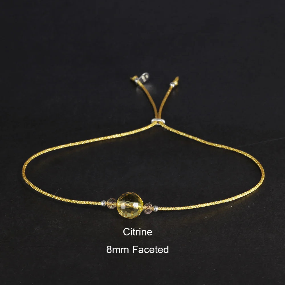 Bracelet en pierre de lune fait à la main, corde fine avec cristal naturel, perles en argent Sterling 925, Bracelets personnalisés pour femmes