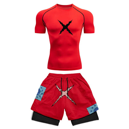2025 Costume de sport de compression imprimé à la mode Vêtements d'été Costume athlétique pour hommes - Élégant Fitness Running Ensemble deux pièces décontracté