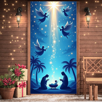 Bannière de Noël Ornements rouges Décoration de vacances Motif de flocon de neige Festivités d'hiver pour la décoration de la maison Célébration de vacances I