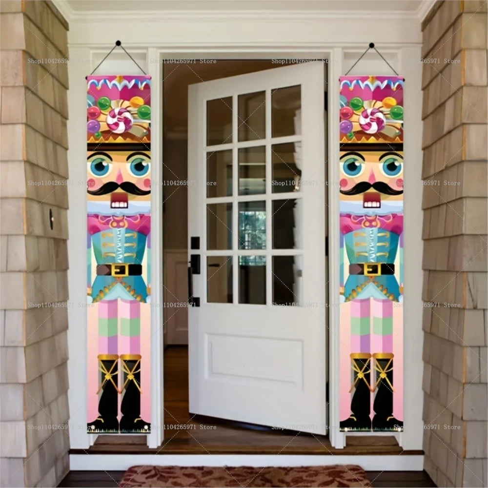 Porte suspendue de noël casse-noisette soldat Happy Home 2025, décoration de porte de noël, ornements Navidad Notal Noel, nouveauté 2026