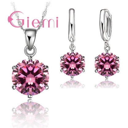 Collier en argent Sterling 925 pour femmes, le moins cher, cadeau de vacances, bijoux de mariage, pendentif en Zircon cubique à 6 griffes, fiançailles