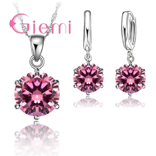Collier en argent Sterling 925 pour femmes, le moins cher, cadeau de vacances, bijoux de mariage, pendentif en Zircon cubique à 6 griffes, fiançailles