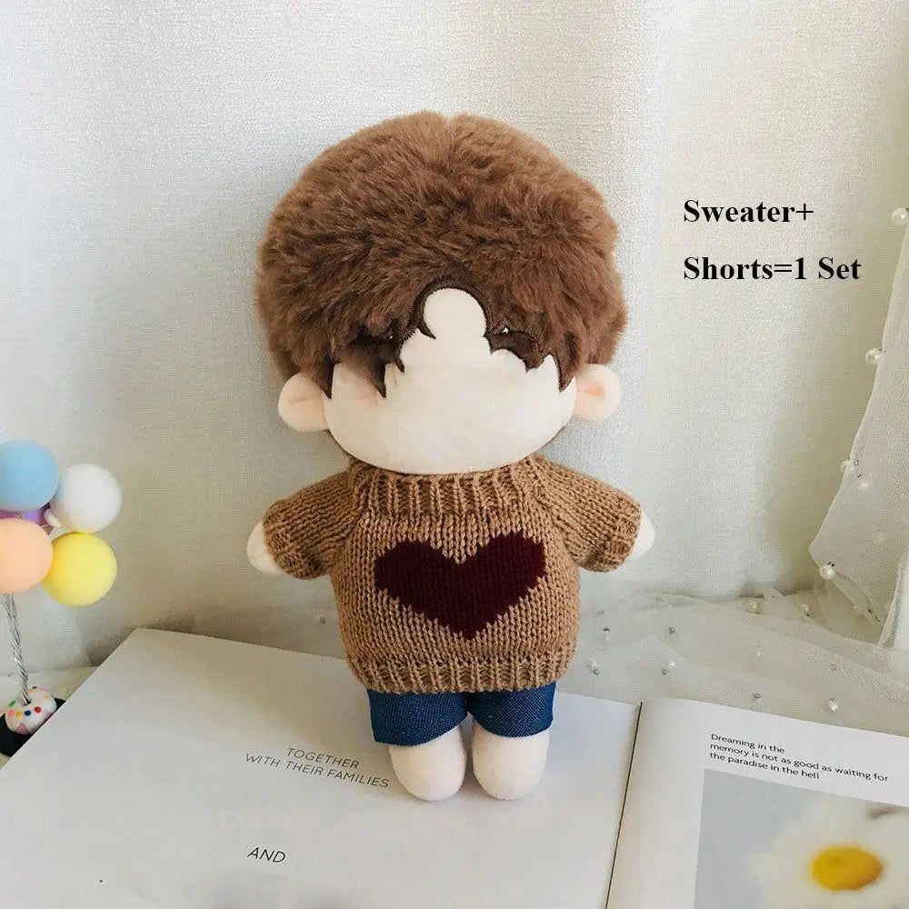 Pull et pantalon imbibés de beurre de dessin animé pour poupées idoles, vêtements de bricolage, jouets cadeaux, nouveau, 20cm