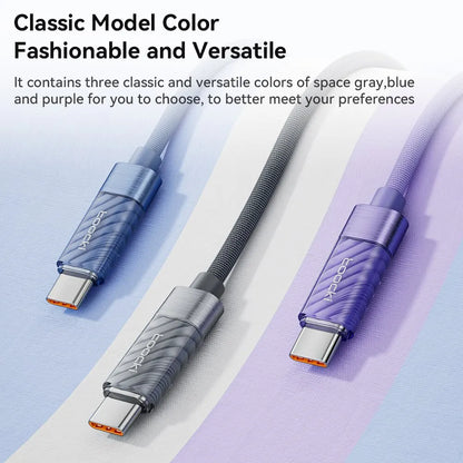 Toocki USB Type-C to Type-C Cable, 100W, PD Display, Fast Charger, Transparent Cable for Xiaomi Macbook