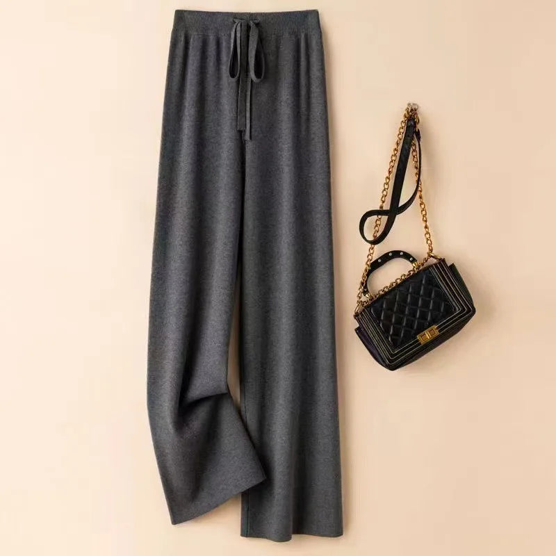 Optique-Pantalon Chic Basique pour Femme, Chaud, Décontracté, Doux, artificiel astique, Taille Haute, Mode Coréenne, Droit, Longueur Rinçage