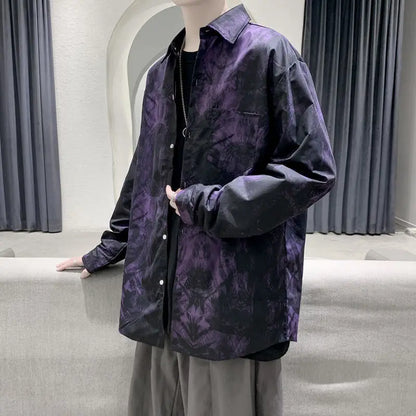 Chemises à col rabattu à manches longues pour hommes, impression Aadt, beau printemps, mode d'été mince, streetwear décontracté, vêtements à boutons