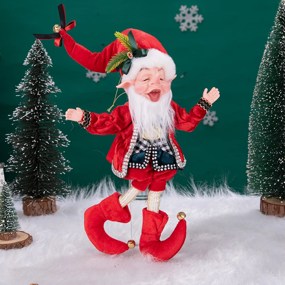 Elfes de noël personnalisés avec couronne, décoration suspendue, pendentifs muraux pour fête à domicile, ornements, elfe en peluche, nouvelle collection 2025