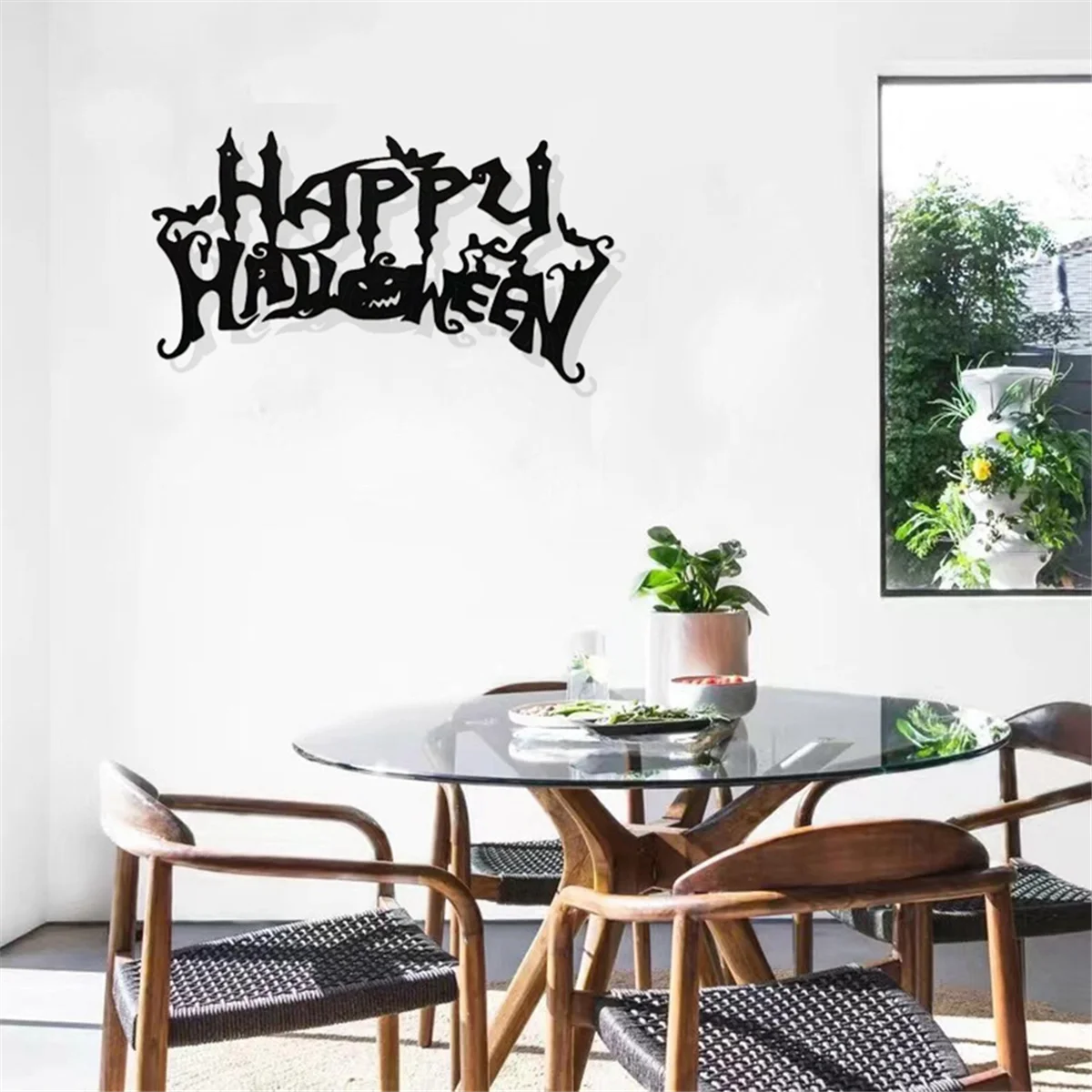 Décor sur le Thème d'Halloween, Décorations Artistiques Murales, Décor de Chambre Classique et Noir, pour Salon Nik, en Métal