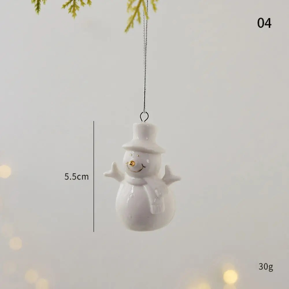 Pendentif de maison en céramique évidée, maison de neige, breloques d'arbre de Noël, décoration de bonne année, cadeaux