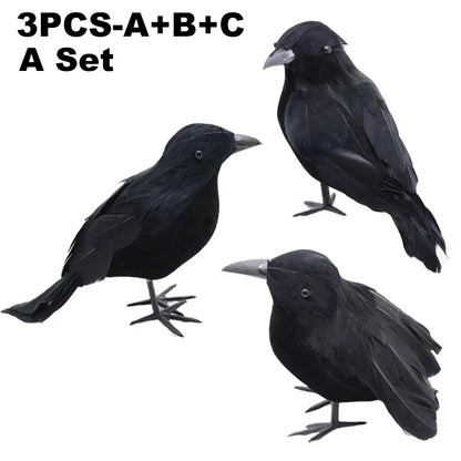 Simulation de Corbeau Noir pour Décoration d'Halloween, Répulsif à Oiseaux, Lutte Antiparasitaire, Pigeon, Jardin, Extérieur