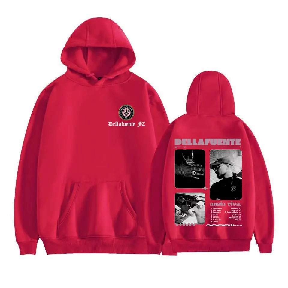 Rappeur Dellafuente Album Tour 2025 graphique pull hommes vêtements mode Hip Hop musique sweat haute qualité surdimensionné sweats à capuche