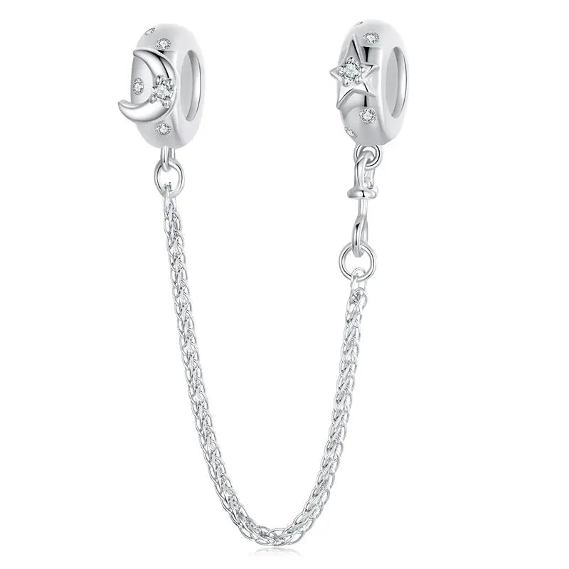 Meilleure vente 100% argent Sterling 925 la clé de coeur silicone sécurité chaîne breloque Wostu Original perles Bracelet bijoux CQC606