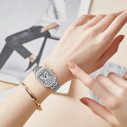montre lumière or acier inoxydable  montres à Quartz