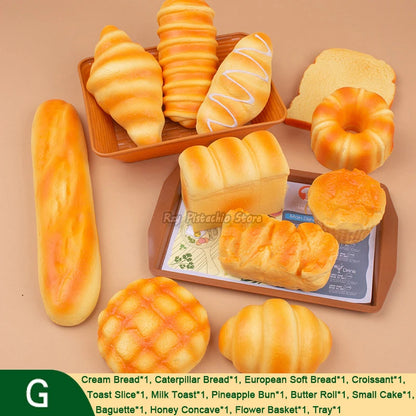 Simulation de pain artificiel, faux modèle alimentaire, Baguette française, gâteau Toast, boulangerie, jeu pour enfants, ensemble de jouets de cuisine, garçon et fille, fausse boulanger