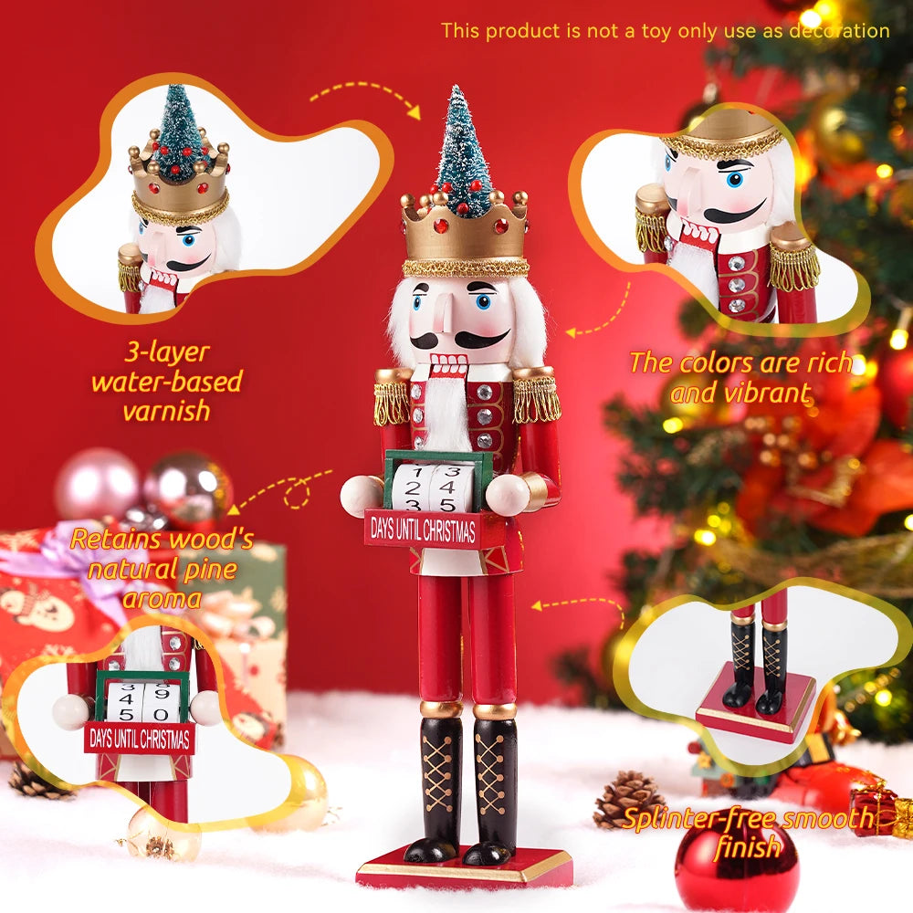 Casse-noisette de noël 40CM, couronne d'arbre de noël, calendrier, article décoratif, artisanat en bois, décoration de Festival pour la maison ou le bureau