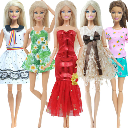 5 ensemble 3 ensemble fait à la main mode Ba poupée Bie tenue tenue décontracté quotidien chemisier chemise gilet bas pantalon jupe vêtements accessoires jouets